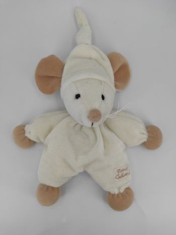 Doudou Souris crème et beige Tiamo