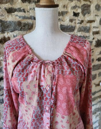 Blouse légère manches longues à motifs rose 3 Suisses Taille 42/44
