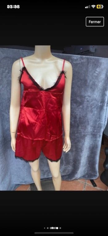 Ensemble lingerie rouge et noir taille L