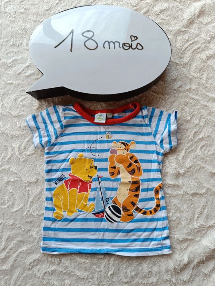 T-shirt Manches Longues Bébé Winnie L’ourson Et Tigrou – 100% Coton, Pressions Dos, Tailles 6 à 23 Mois (rouge Et Autres Coloris)