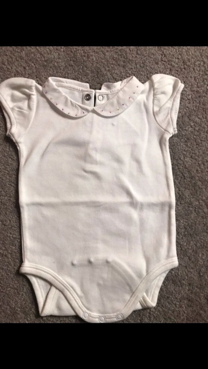 Body Jacadi blanc col Claudine 3 mois