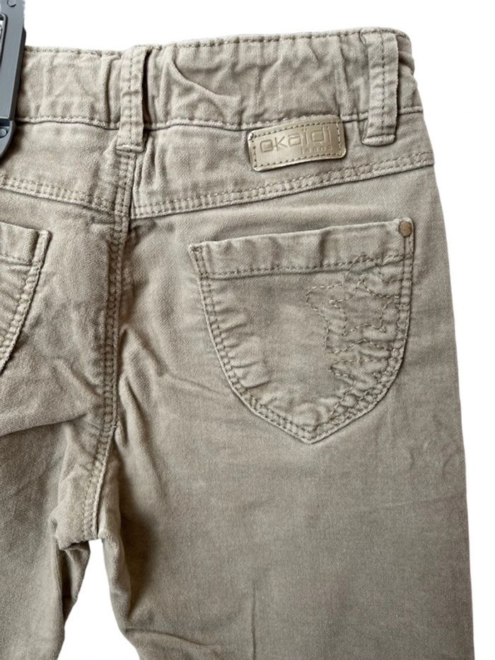 Pantalon slim stretch en velours beige - Okaïdi 5 ans - photo numéro 6