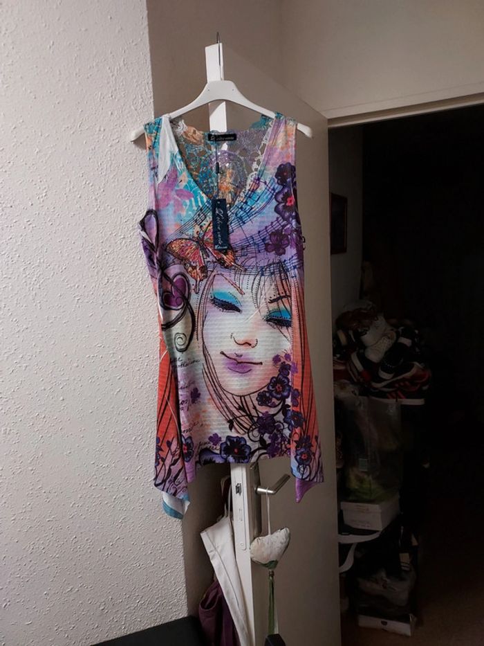 Débardeur long fluide été femme M