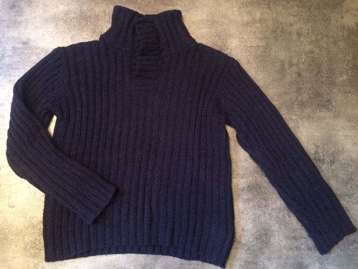 très beau pull bleu tape a l’œil 12 ans 5% d'angora - photo numéro 4