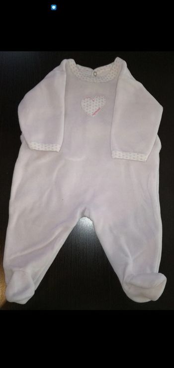 Pyjama 1 pièce velours rose 3 mois fille Petit Bateau