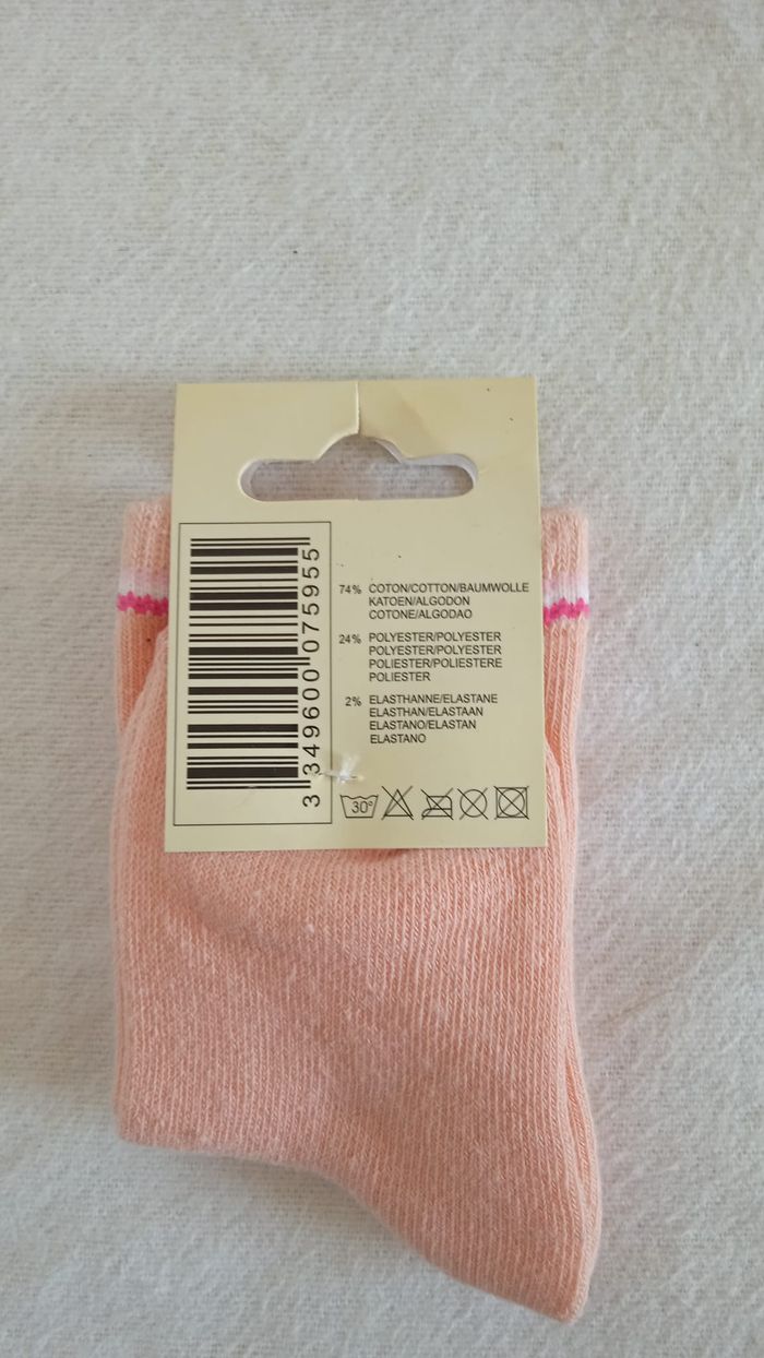 Jolies chaussettes bébé rose 3 mois - photo numéro 2