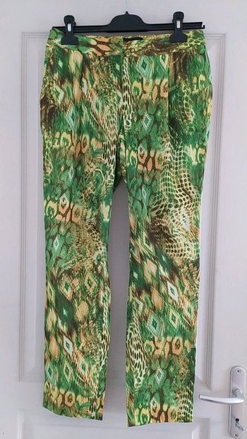Pantalon été coloré vert jaune 34 36
