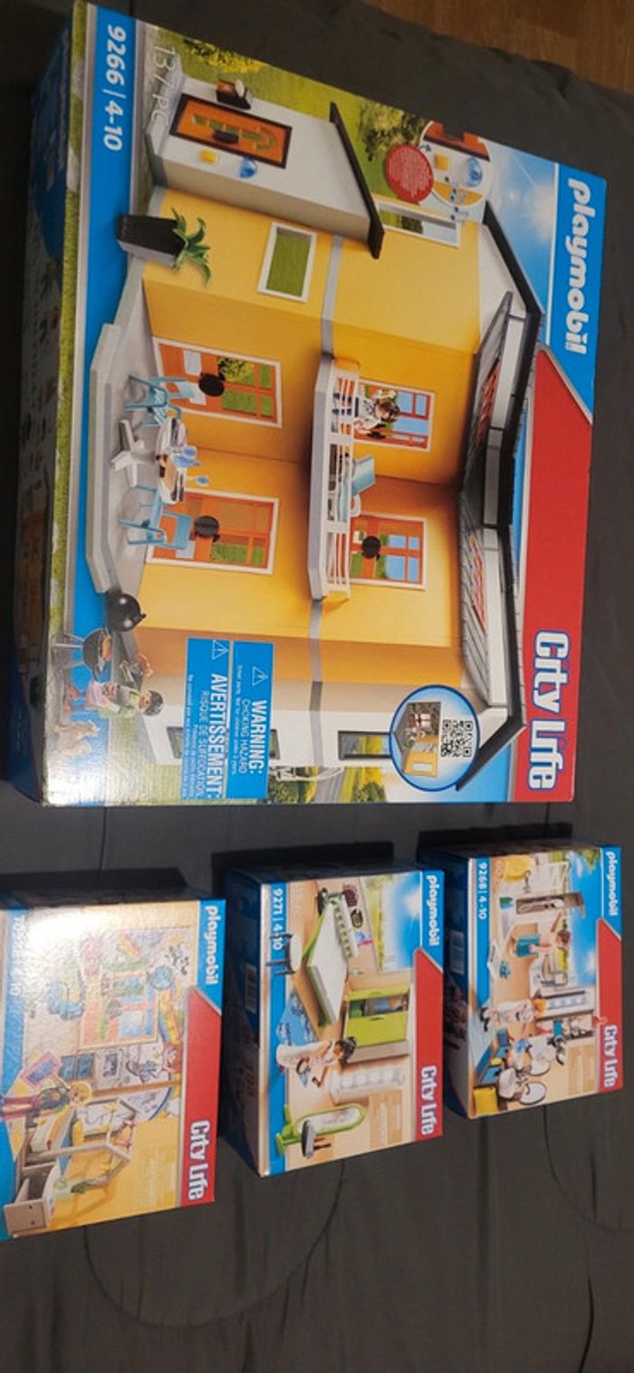 Lot maison playmobil 9266+9268+9271+70988