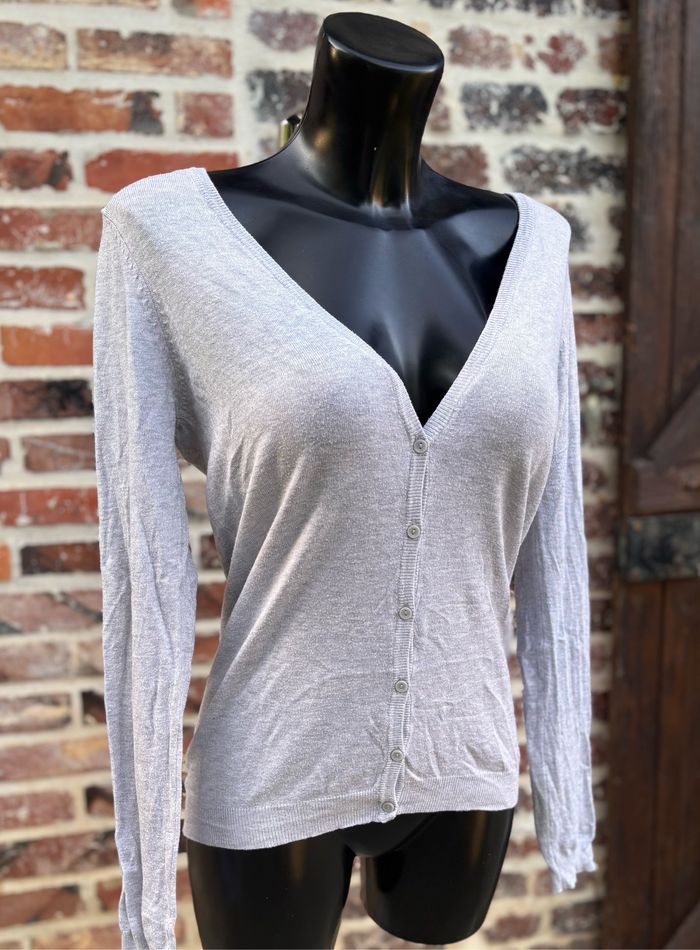 Gilet boutonné gris T40 • Lefties - photo numéro 2