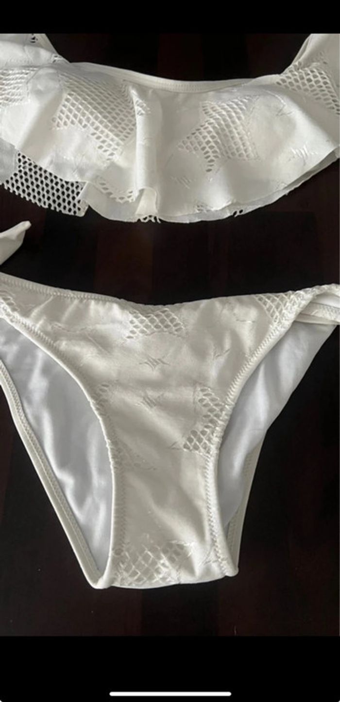 Maillot de bain 2 pièces blanc en parfait état taille 38 - photo numéro 5