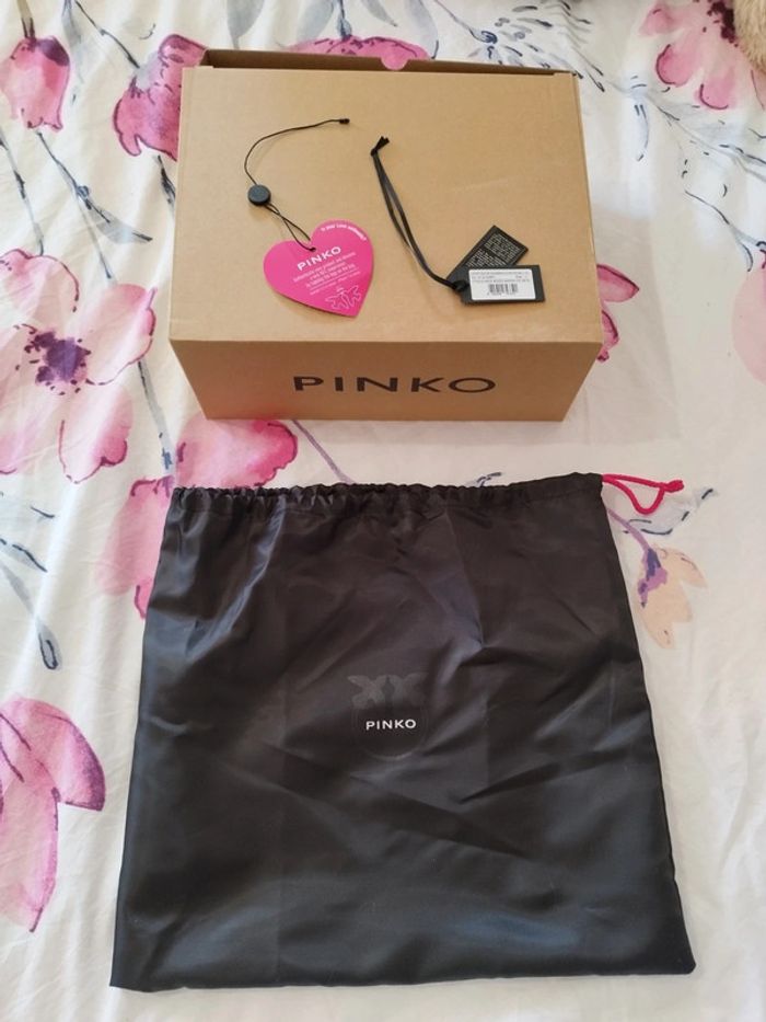 Superbe sac à main en cuir Pinko couleur lilas love click classic matelassé - photo numéro 8