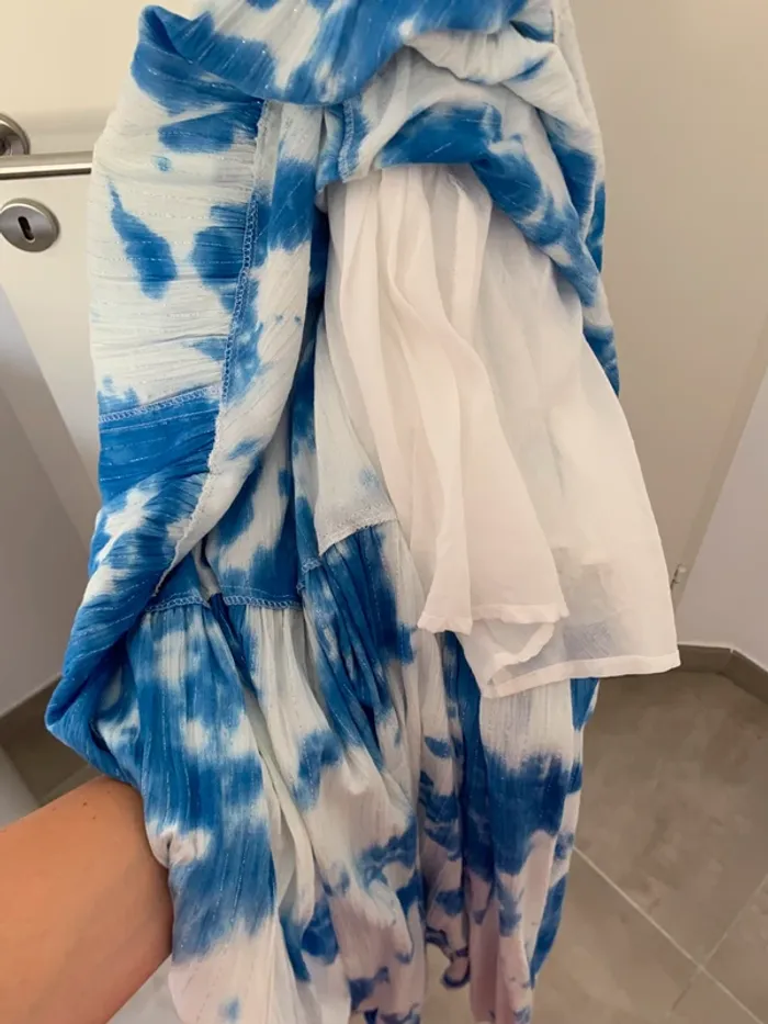 Robe dos nus blanche et bleu Goa taille L - photo numéro 5