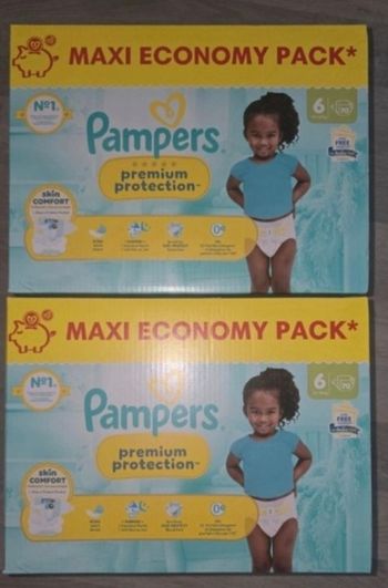 2 paquets pampers premium protection taille 6