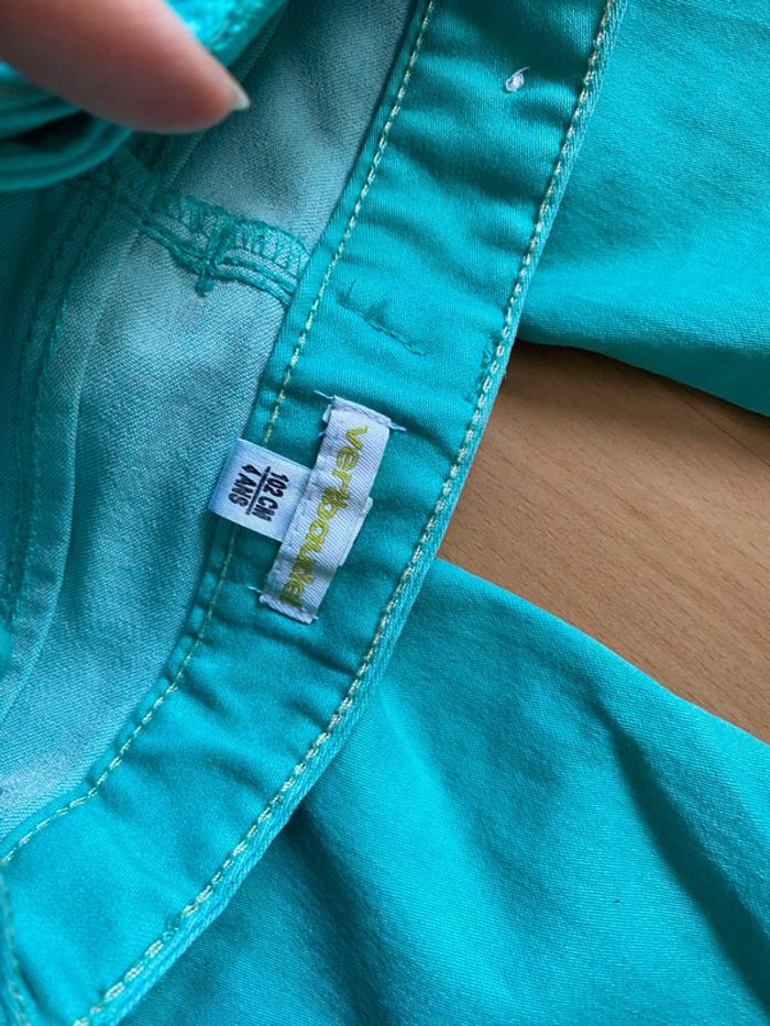 Pantalon jeans menthe Vertbaudet Taille 4ans 102 cm - photo numéro 3