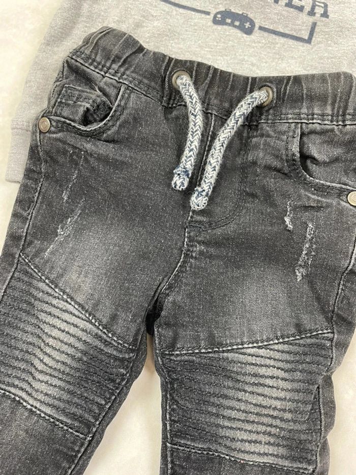 Tenue bébé garçon 3 mois jeans + sweat - photo numéro 2