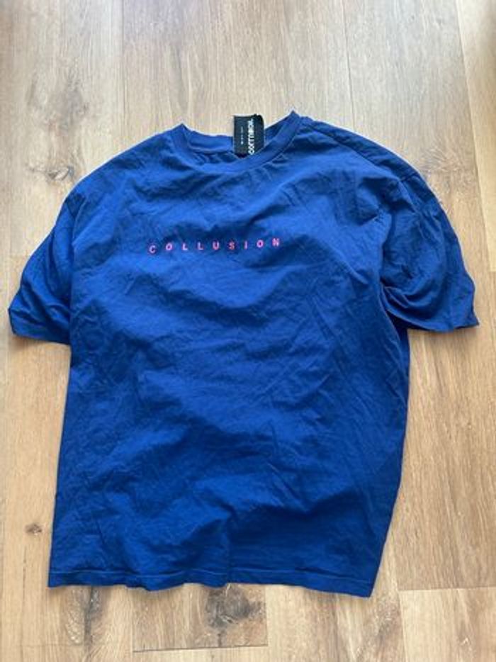 T-shirt oversize collusion bleu et rose - photo numéro 6