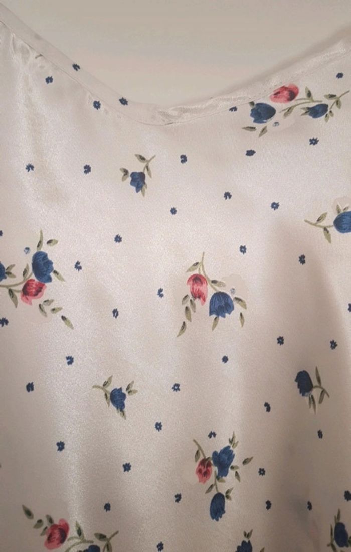 Nuisette blanche à fleurs à bretelles réglables - photo numéro 5