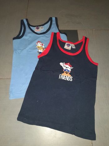 Lot de 2 débardeur pat patrouille jumeaux