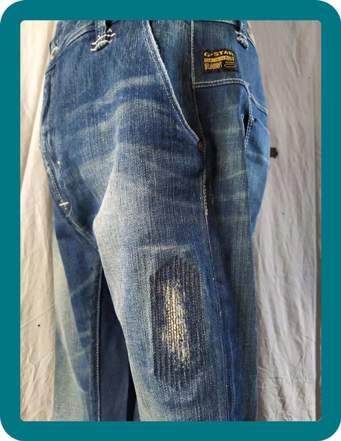 Jean melt loose tapered G star 3301 neuf à bretelles - photo numéro 5