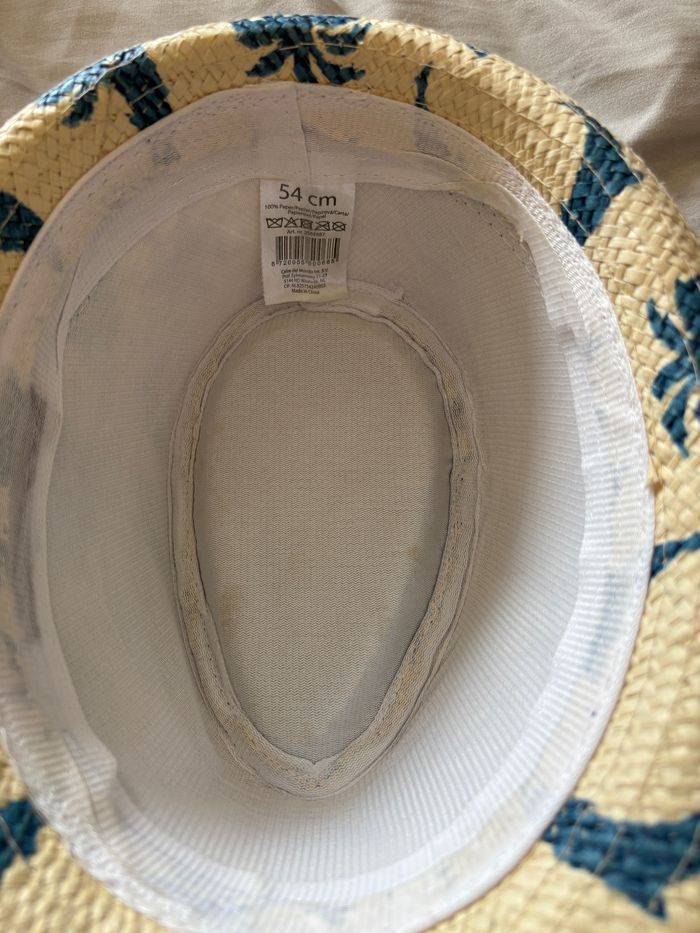 Chapeau type paille motifs palmier 54 cm - photo numéro 3