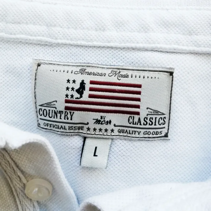 MCS American Made Polo Country Classic Blanc Homme Best Quality Collection (Taille L) - photo numéro 3