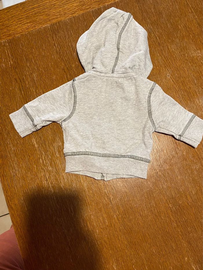 Gilet zippé à capuche gris - photo numéro 3