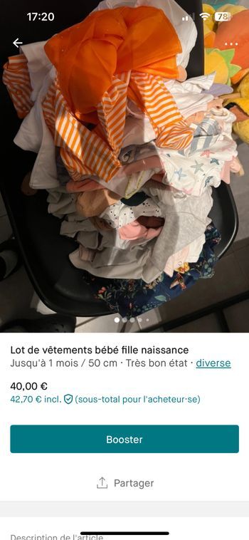Énorme lot de vêtements fille naissance