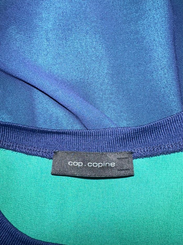 Blouse tunique asymétrique Cop Copine bleue et verte T40 L - photo numéro 8