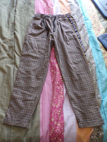 Pantalon à carreaux marron taille M