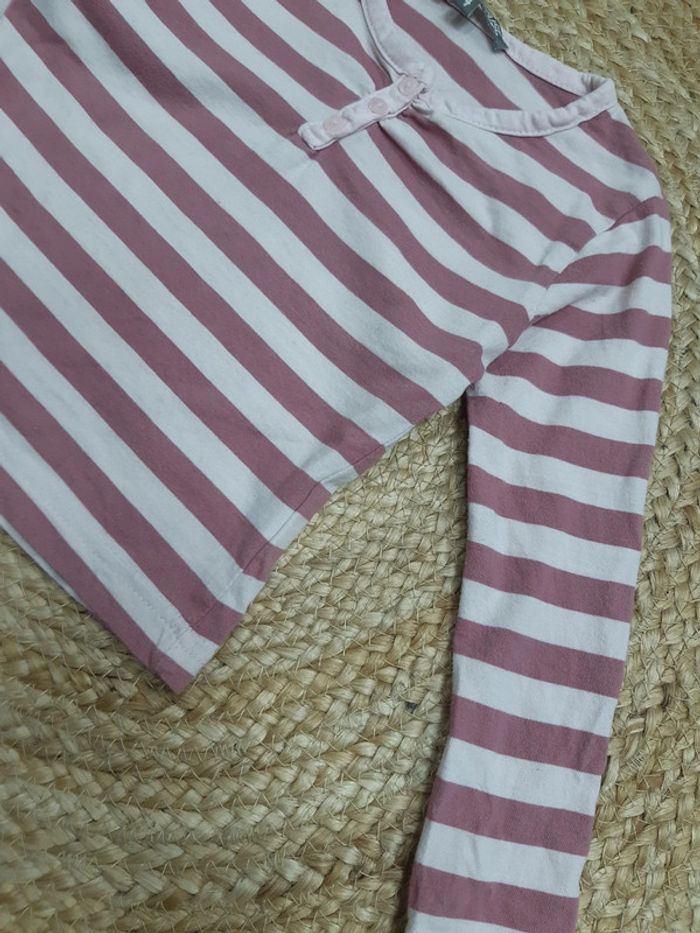Haut manches longues rayé Vynil Fraise 4 ans - photo numéro 2