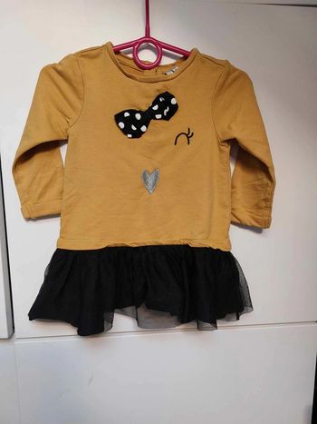 robe moutarde froufrou noir