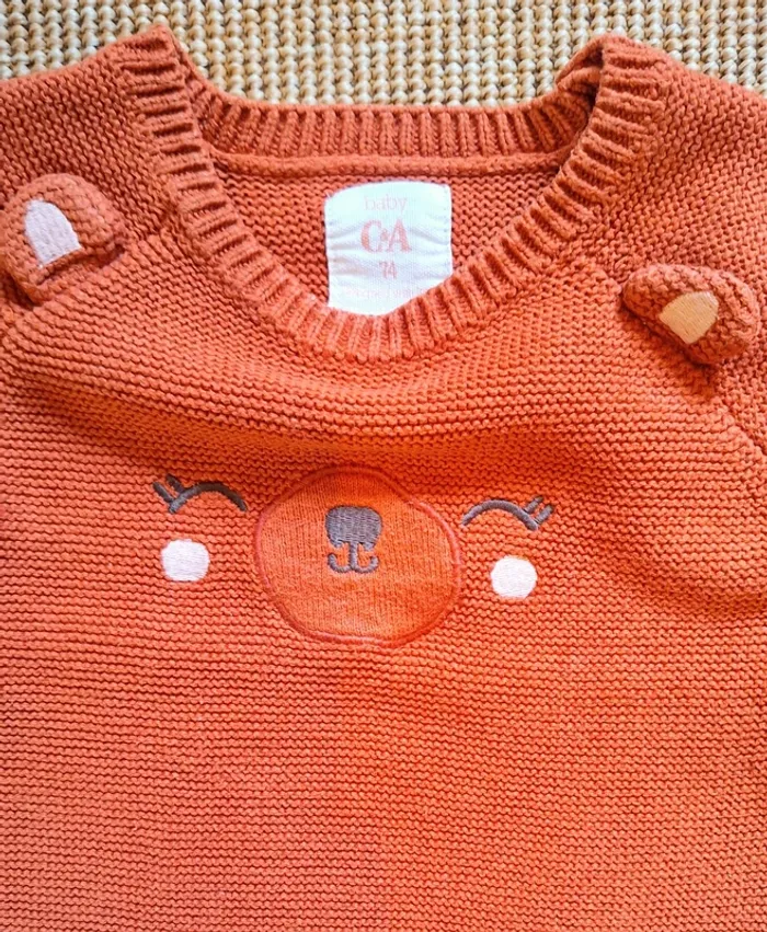 Sublime pull en maille mixte taille 12M comme neuf - photo numéro 2