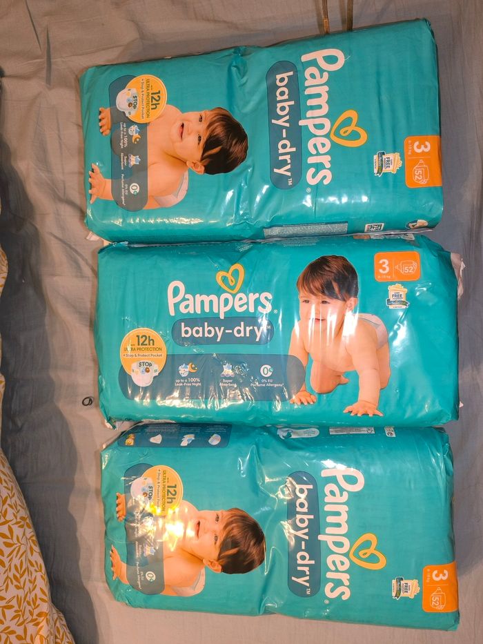Pampers baby dry T3 - 156 couches - 3*52