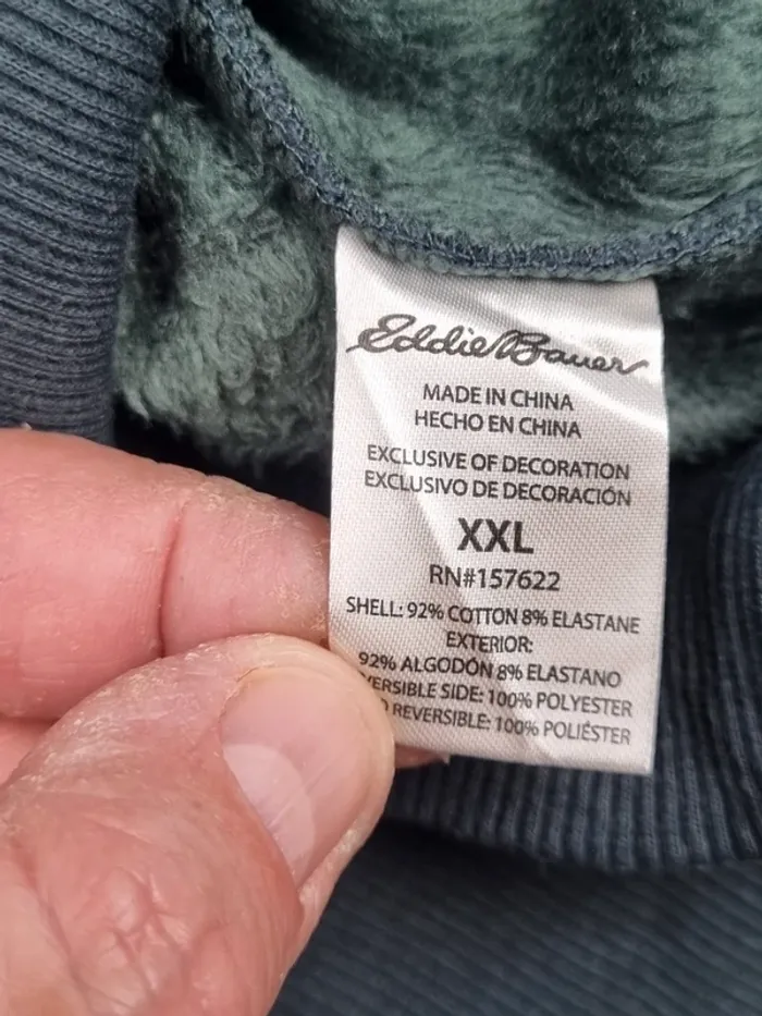 Sweat Eddie Bauer vert bouteille – Taille XXL Hommes (mesures en photos) - photo numéro 7