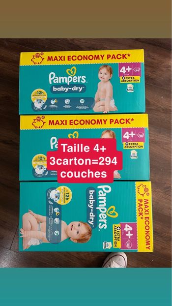 3 carton Pampers taille 4+