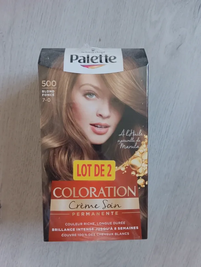 Lot de 2 colorations Schwarzkopf Palette 500 Blond foncé