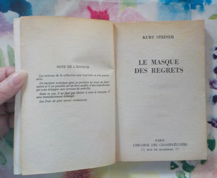 Le Masque des regrets de Kurt Steiner Ed. Le Masque Fantastique - photo numéro 6