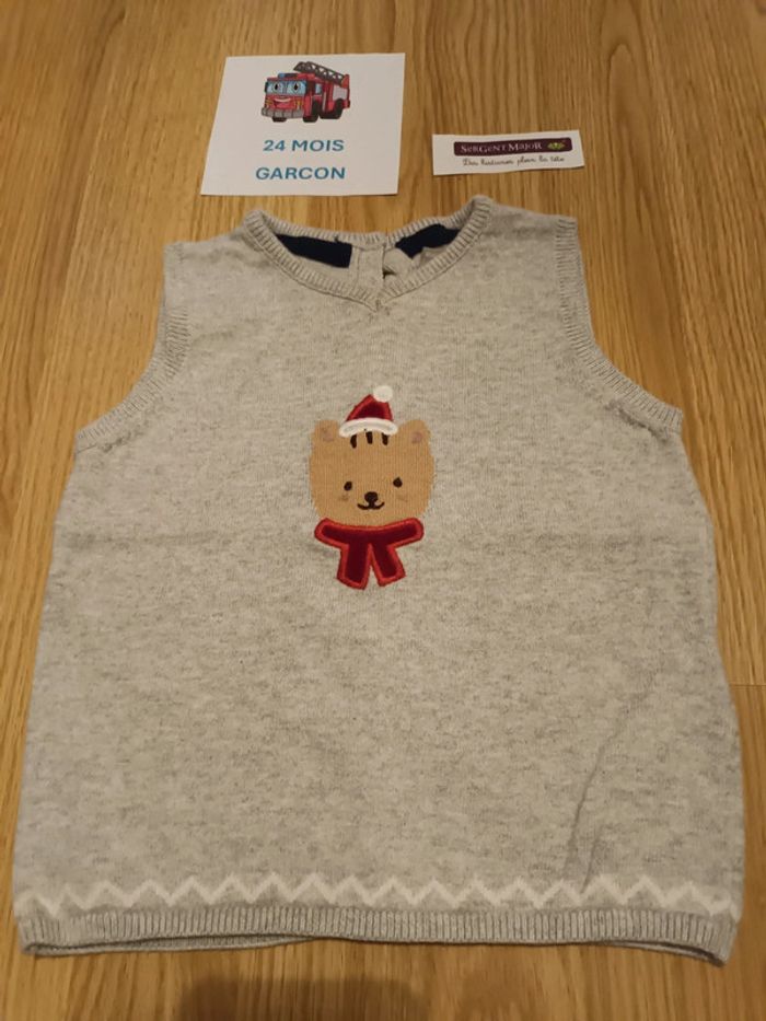 Pull de noel sans manche 24 mois sergent major