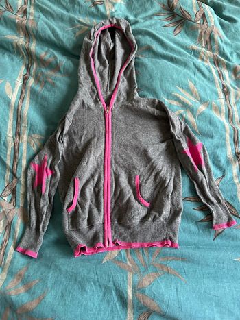 Veste rose et grise Marie sixtine 4 ans