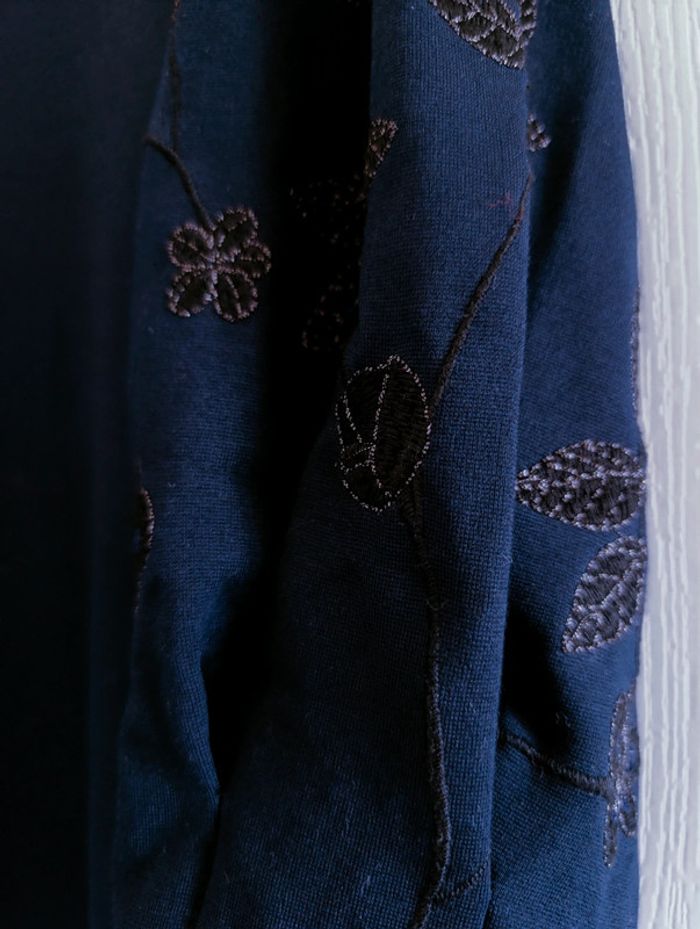 Robe H&M Bleu marine brodé Taille XL - photo numéro 9