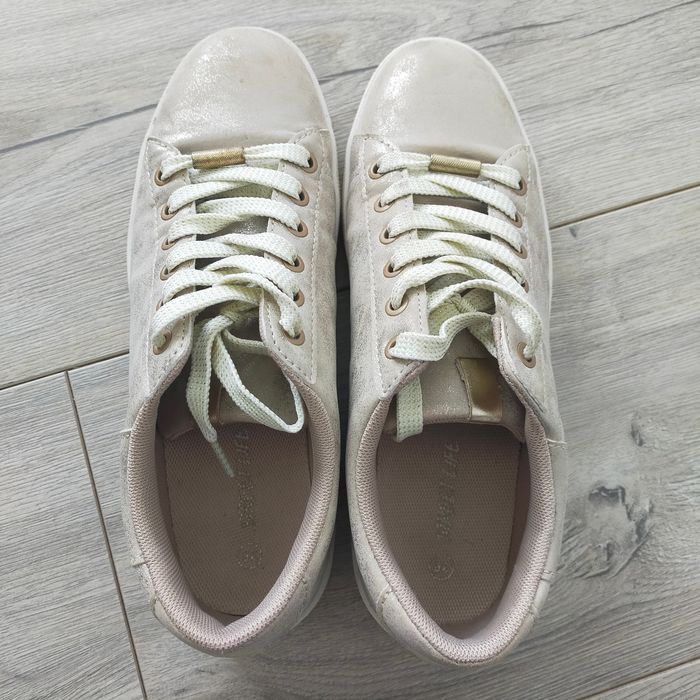 Baskets sneakers femme Chausséa pointure 36 blanc doré - photo numéro 5