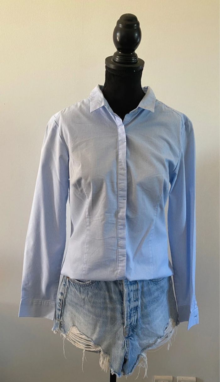 Chemise Kiabi blanche et bleue à rayures taille 40 - photo numéro 17