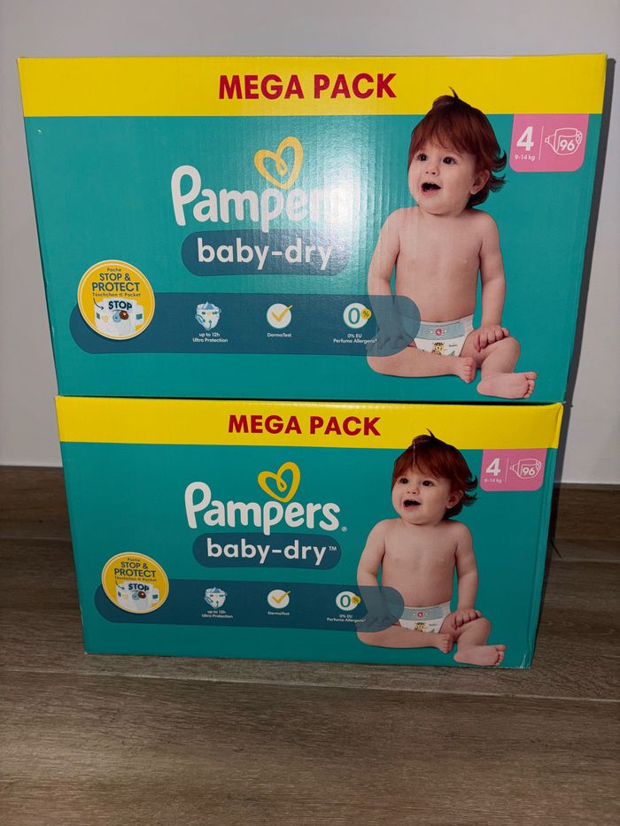 2 carton de couche Pampers baby dry taille 4