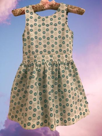 2 Robes en 1, sans manche blanche et turquoise 8 Ans