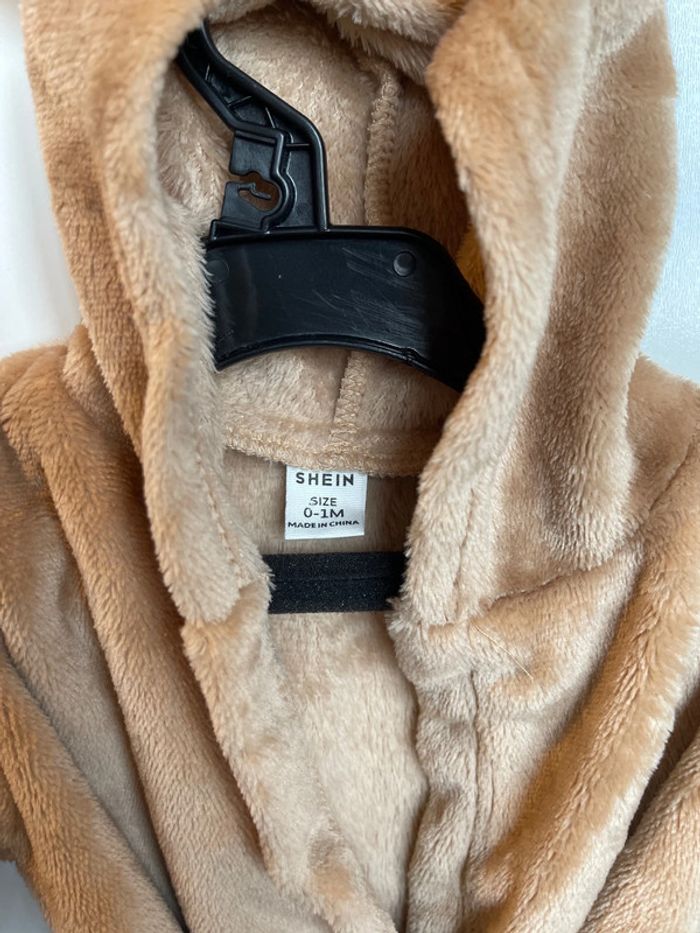 Peignoir ourson marron neuf mixte SHEIN taille 1 mois - photo numéro 3