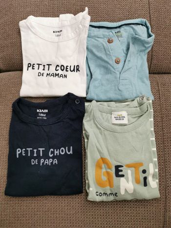 Lot tee shirts 18 mois