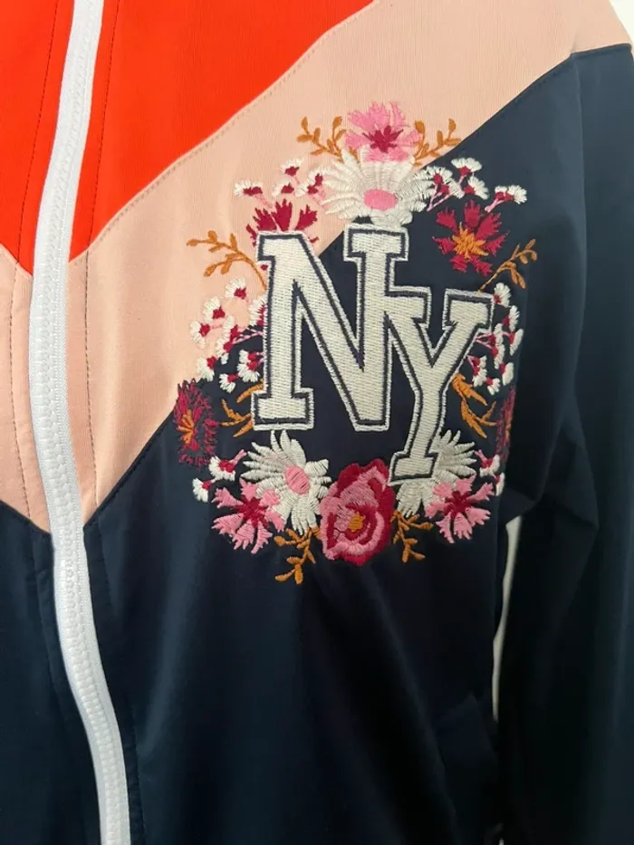 Veste sport fleurie bleu marine Undiz - photo numéro 2