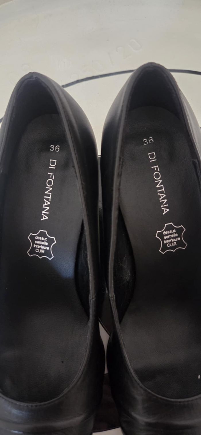 Escarpins DI FONTANA 36 Cuir Noir – Talon 6 cm – Comme Neufs – Élégants & Intemporels - photo numéro 10