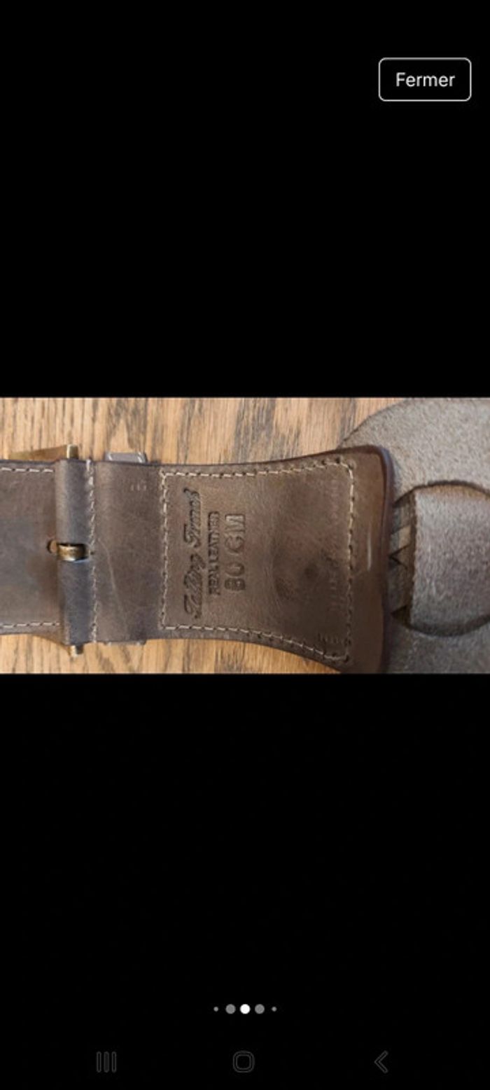 Ceinture Talking French en cuir Marron 80cm - photo numéro 5