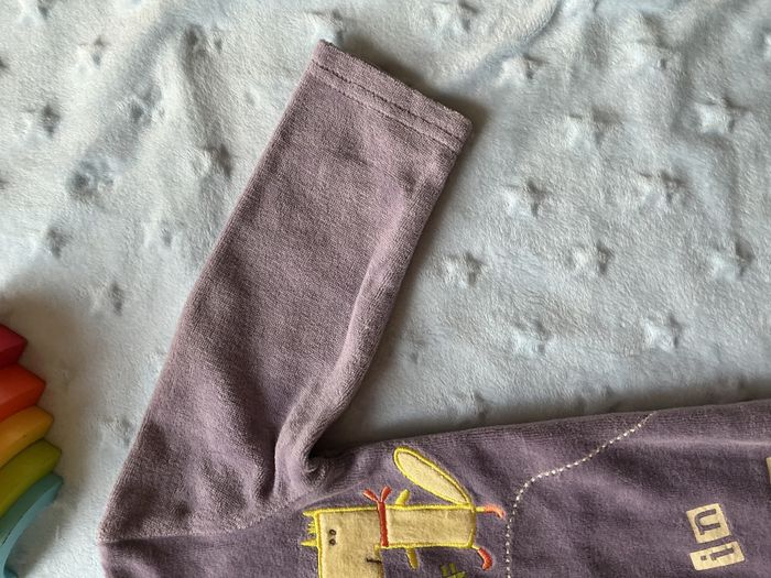 pyjama grenouillère en veloours violet mixte ouverture devant 3 mois in extenso - photo numéro 7
